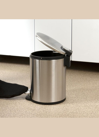 Мусорное ведро с крышкой и педалью BIN-16 5L SS MVM (317254078)