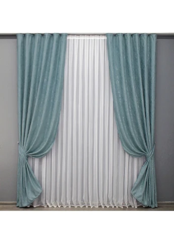 Комплект готовых штор Лен мрамор Pavliani № 1371ш 150х270 см 2 шт (33-0232) VR-Textil (298123305)