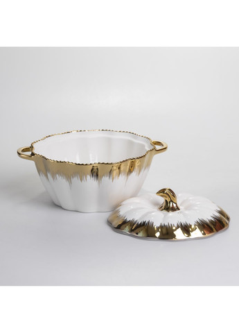 Суповой сервиз из фарфора 8 предметов на 6 персон на металлической подставке, золото Yiwu (366062629)
