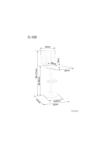 Барний стілець C105 VELVET чорний каркас / зелений BLUVEL 78 C105VCZ Signal (372178072)