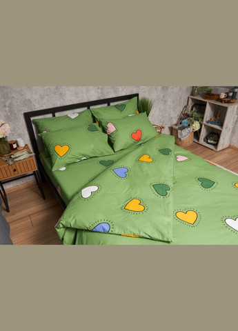 Комплект постельного белья Бязь Gold Люкс «» семейный 143х210х2 наволочки 2х70х70 (MS-820005382) Moon&Star Rainbow Hearts (296909663)