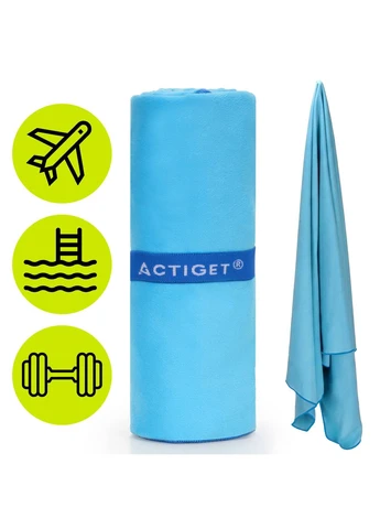 Рушник спортивний 180 x 100 см з мікрофібри Turquoise Actiget бірюзовий