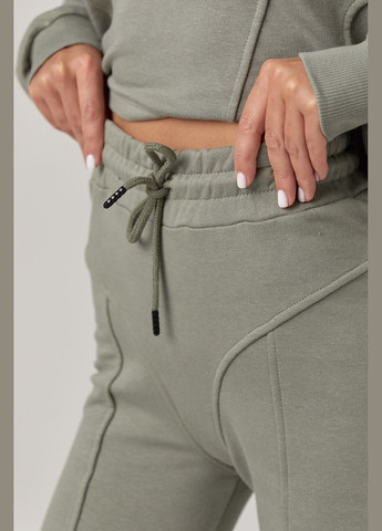 Спортивний костюм женский с акцентными швами - хаки Lurex (300591783)