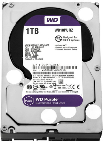 Жесткий диск Purple 1TB WD10PURZ 3.5 SATA III Western Digital (280877171)