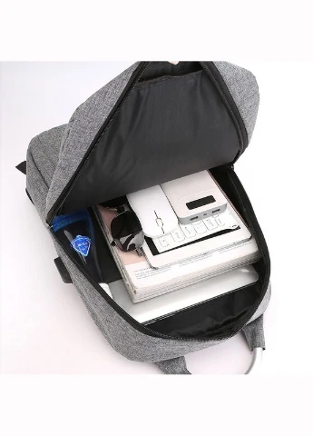 Рюкзак для ноутбука 14" 2023 Dark Gray з USB-роз'ємом міський шт. Lesko (352012942)