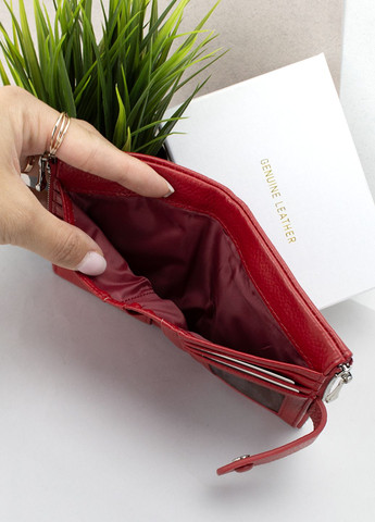 Гаманець жіночий шкіряний Classic 2201-9960 червоний на кнопці Classica (295365756)