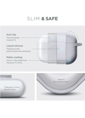 Чехол для наушников Hang Case для Apple AirPods Pro 2 White (ARM68586) ArmorStandart (323117620)