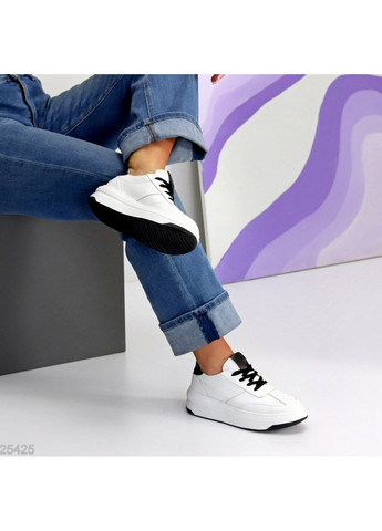 Кросівки жіночі Viego з натуральної шкіри, біло-чорні No Brand білі (361282472)