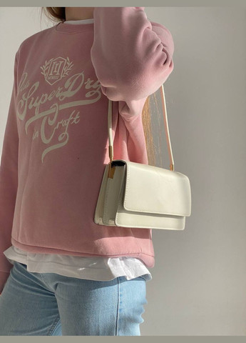 Жіноча класична сумка 5600 клатч багет біла молочна No Brand (292631179)