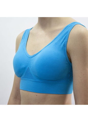 Безшовний спортивний топ-бра з ефектом пуш ап, електрик, м’яка підтримка без кісточок, р. S–2XL No Brand (363968237)