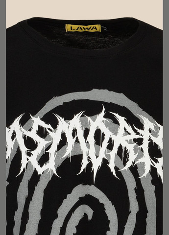 Черная футболка с принтом мужская p-mb02342 черный shop (2000999141577) LAWA