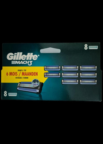 Змінні картриджі для гоління (леза касети) чоловічі касети 8 шт Gillette Mach 3 (324231580)