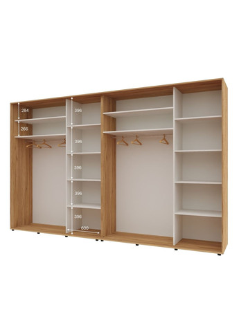 Шафа-купе чотиридверна 340*60*210 см Дуб золотий 4 двері ДСП Стандарт Комфорт Меблі (360430719)