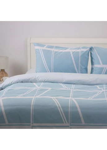 Комплект постільної білизни "Happy Sleep" Aqua Grid, сімейна ТЕП (357346903)