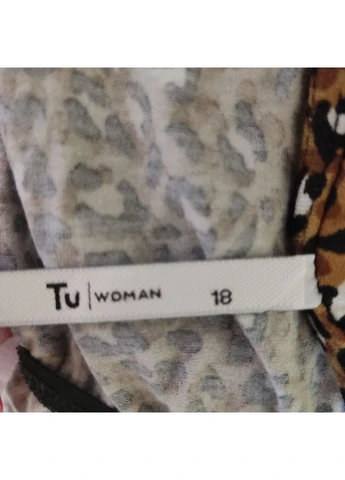 Коричнева сукня міді леопардова віскозна з поясом uk 18 eu 46 xl xxl tu woman леопардовий