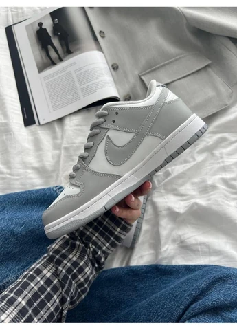 Білі літні кросівки nike sb dunk low white grey найк сб данк No Brand