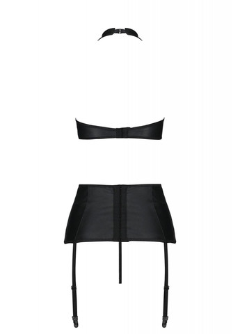 Комбінований демісезонний комплект з екошкіри nancy set black, 4xl/5xl Passion