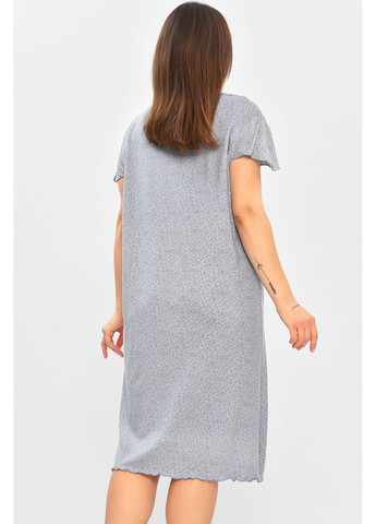 Ночная рубашка женская полубатальная голубого цвета с принтом Let's Shop (362351023)