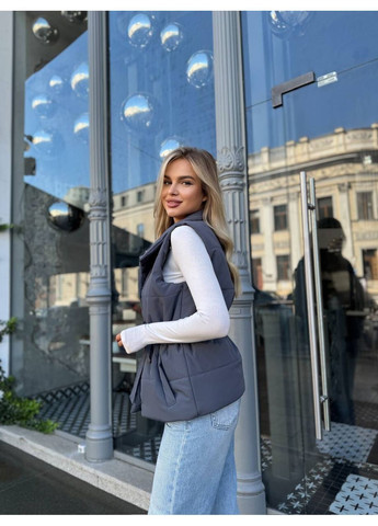 Осенняя жилетка женская на кнопках с кулиской (Замеры в описании) GD/GL Модний простір (366883366)