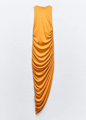 Оранжевое повседневный платье Zara однотонное