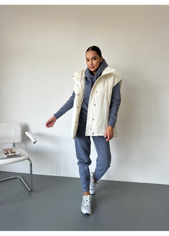 Жилетка оверсайз плащевка Канада, синтепон 200, без капюшона, воротник высокий Україна (360652983)