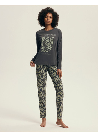 Серо-зеленая всесезон женская пижама кофта + брюки Henderson