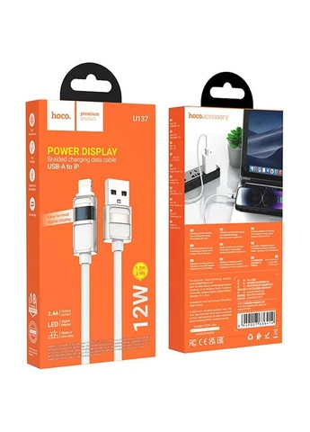 Дата кабель Hoco USB to Lightning 2.4A 1.2 м нейлон No Brand U137 Line (402064399)