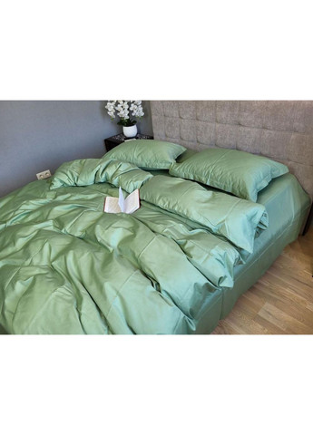 Постельное белье с резинкой Зеленый, сатин PREMIUM Полуторный размер, наволочки 70/70 No Brand (364220447)