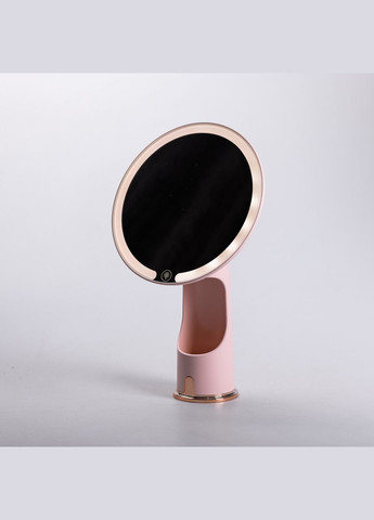 Косметичне дзеркало з LED-підсвіткою та органайзером 18,5 см, рожевий Yiwu (326599355)