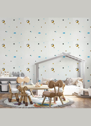 Панель стеновая 3D 700*700*4mm звезды и луна на белом фоне (D) SW-00001970 Sticker Wall (329894859)