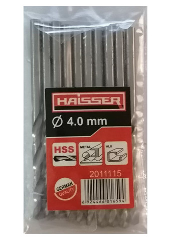 Сверло по металлу 4.0х43х75 мм цилиндрический хвостовик (DIN 338), (HS101010/2011115) 15840 Haisser (292565690)