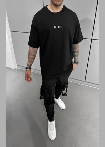 Комбинированная мужская футболка с дтф принтом (оверсайз) No Brand