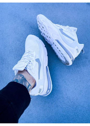 Белые демисезонные кроссовки мужские nike react 270 white reflective найк реакт No Brand