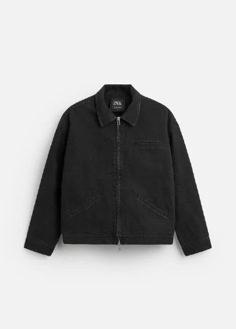 Черная демисезонная куртка Zara