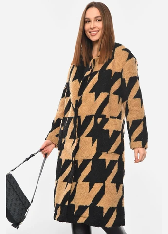 Коричнева демісезонна пальто тедді жіноче коричневого кольору Let's Shop
