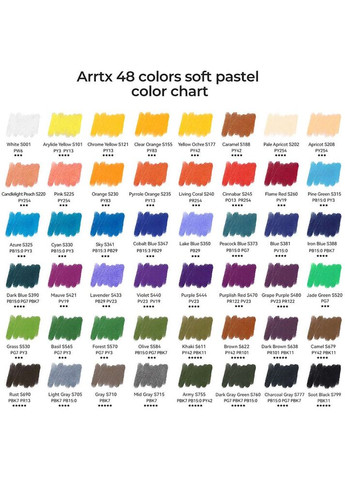 Сухий пастель ASP-0148A 48 кольорів (LC303472) Arrtx (323046295)