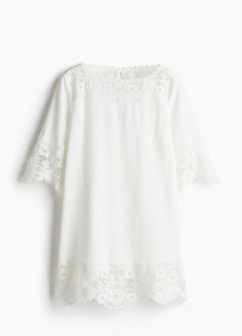 Белое кэжуал платье H&M однотонное