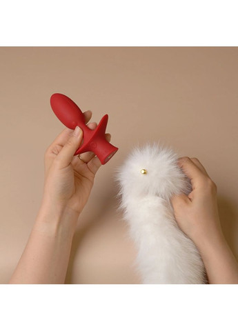 Анальная вибропробка с ротацией с натуральным лисьим хвостом и пультом, UPKO (372511640)