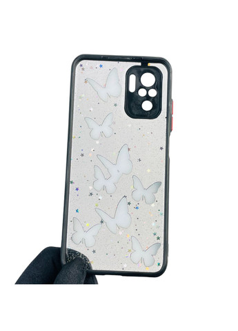 Чехол для POCO M5s с блёстками с бабочками на сяоми поко м5с черный Xiaomi (366386279)