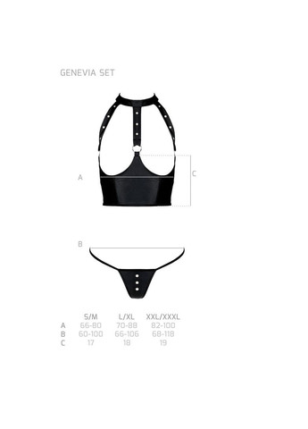 Черный демисезонный комплект белья с открытой грудью genevia set with open bra black - cherrylove Passion