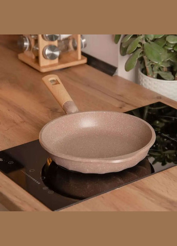 Сковорода алюмінієва з мармуровим покриттям антипригарним 28 см, кавовий MGC (322855528)