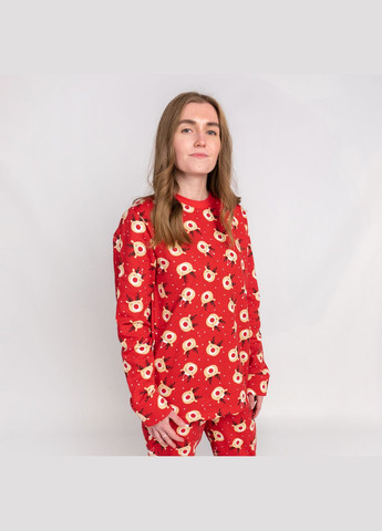 Красная всесезон пижама женская новогодняя с начесом dexter` с оленями deer s dexter's