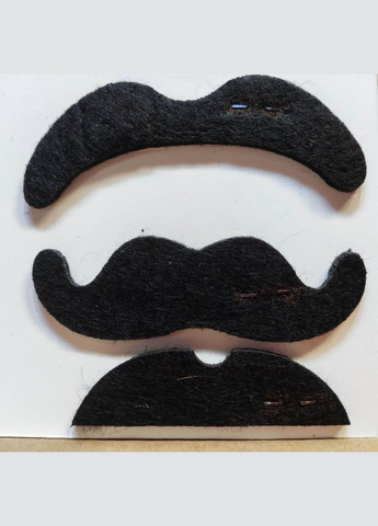 Усы черные накладные самоклеящиеся фетровые набор из 6 штук No Brand (370135499)
