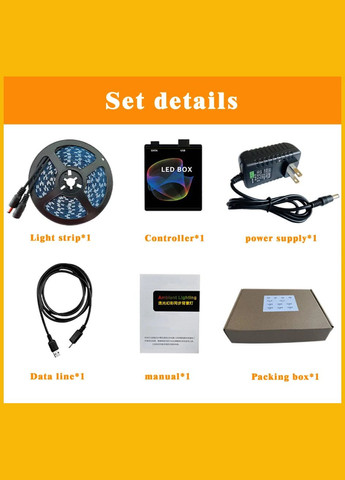 Розумна підсвітка монітора 60 ламп/метр, 3,5 метра для ПК і Android-TV, Adalight Dream, Ambibox Led Ambilight (327368327)