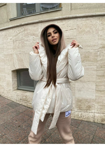 Молочна зимня куртка жіноча куртка-ковдра KaraMix