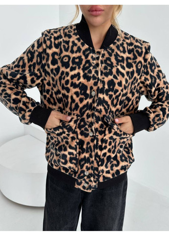 Бомбер з принтом леопард Україна на кнопках (358934317)