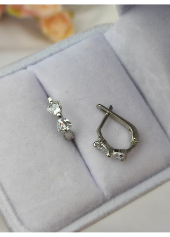 Дитячі срібні сережки Бантики 925 проби на англійській застібці No Brand (367089331)