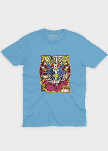 Блакитна демісезонна футболка для хлопчика з принтом супергероя - доктор стрендж (ts001-1-lbl-006-020-004-b) Modno