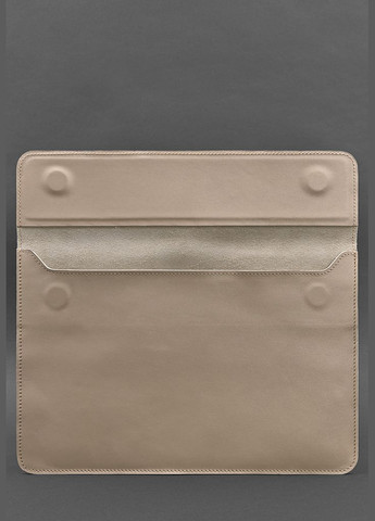 Кожаный чехол-конверт на магнитах для ноутбука Универсальный Светло-бежевый (A-028001) BlankNote (329742992)