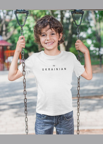 Белая летняя детская патриотическая футболка для малчиков Mishe